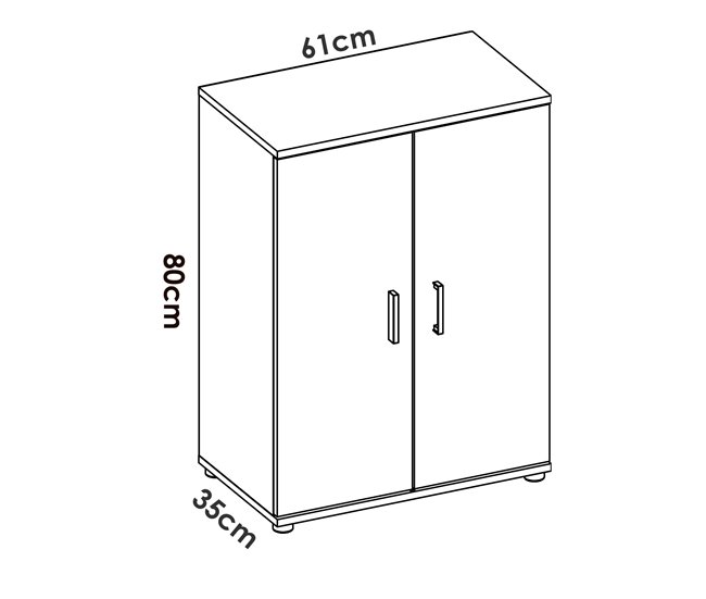 Armario Bajo Multiusos con 2 Puertas Blanco