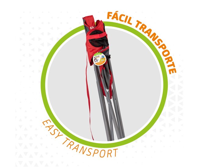 Silla plegable camping XL con posavasos Aktive Rojo