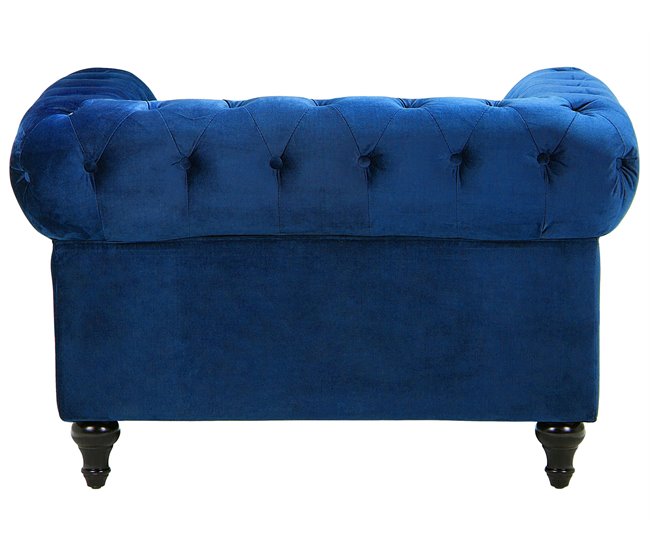 Beliani Conjunto de sofás CHESTERFIELD Azul Marino