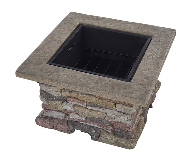 Beliani Fogón de madera KELUD Gris Claro
