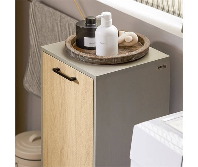 Cesto para Ropa Sucia con 1 Cesta BZR132-NG SoBuy Gris
