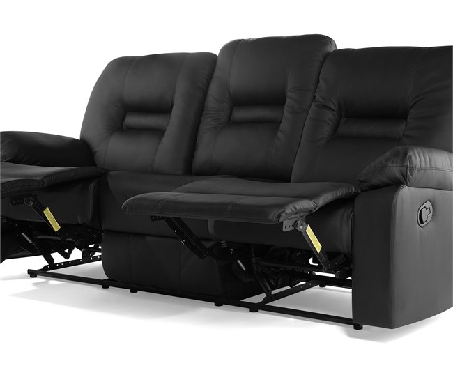 Beliani Sofá de 3 plazas Piel sintética BERGEN Marron