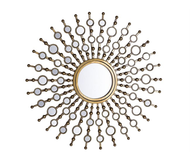 Beliani Espejo decorativo BLOIS Dorado