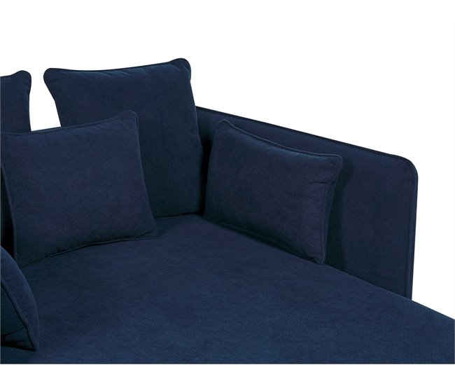 Beliani Chaise longue Poliéster CHARMES Azul Marino