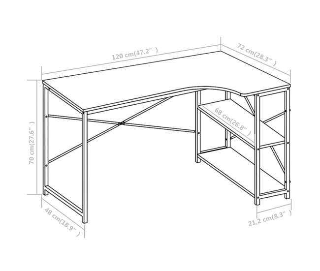 Escritorio Industry  estantes Blanco