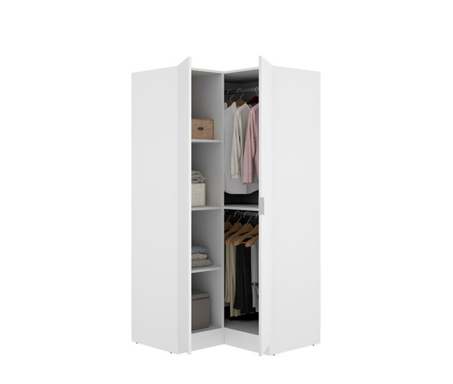 Armario 2 puertas efecto madera 91 Blanco