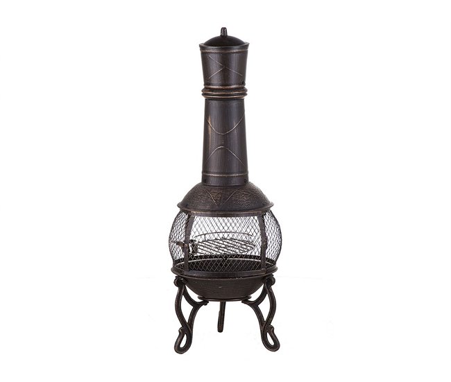Beliani Fogón de madera TACORA Marron