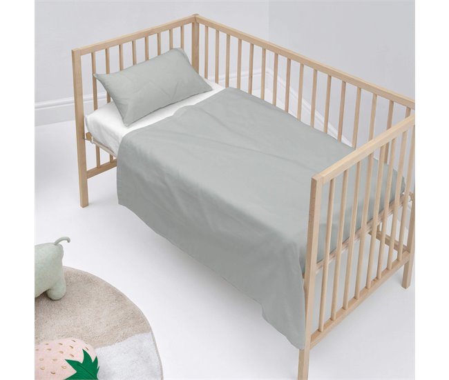 Basic Juego de sábana cuna Gris Gris