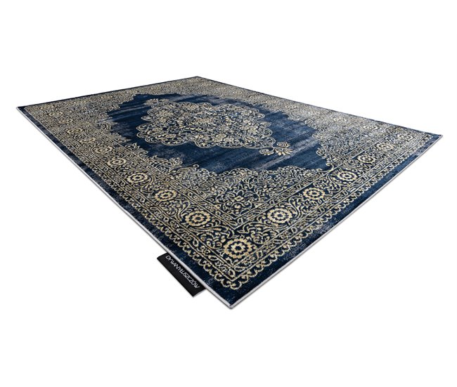 Alfombra DE LUXE moderna 474 Ornamento - Structural 200x290 Azul