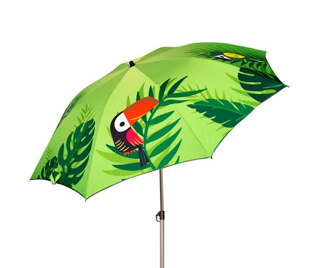 Aktive Sombrilla playa inclinable tropical UV40 c/funda Verde