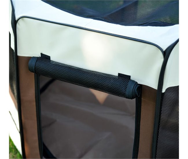Parque Mascotas Plegable Tela Oxford, Acero PawHut Multicolor