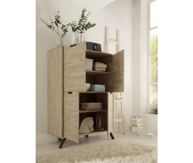 Aparador alto con 4 puertas en roble PALMA Roble