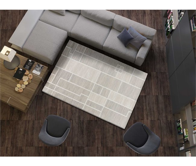 Alfombra geométrica con relieve HL-ORIGIN - ATTICGO 160x230 Crema