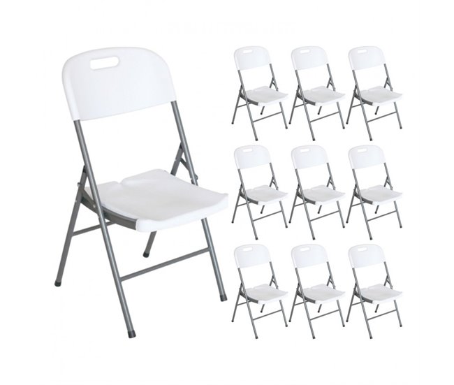 Pack 10 Sillas Plegables con Asa Thinia Home Blanco