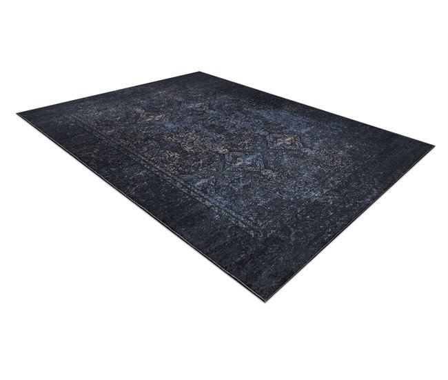 Alfombra lavable ANDRE 1058 Ornamento vintage 80x150 Negro
