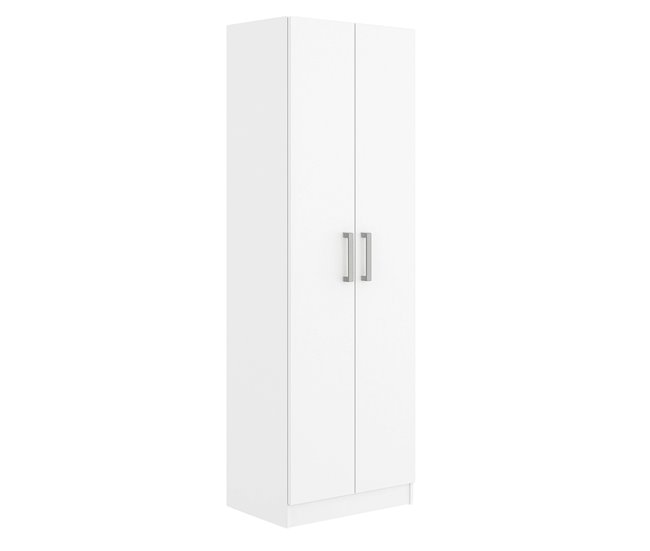 Armario Auxiliar Multiusos Alto con 2 Puertas Abatibles Blanco