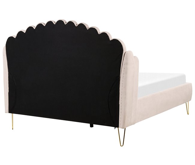Beliani Cama con somier Poliéster AMBILLOU 157x214 Beige