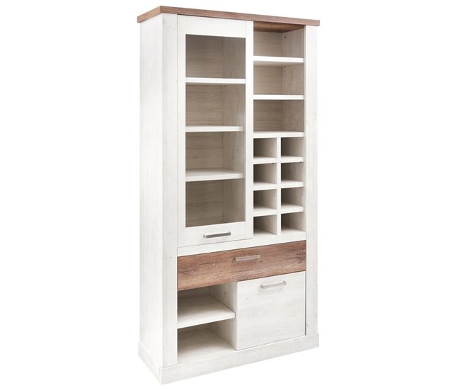 Vitrina doble 2 puertas VERONA Blanco/ Madera