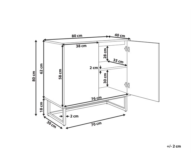 Beliani Aparador ALASKA 80 Blanco
