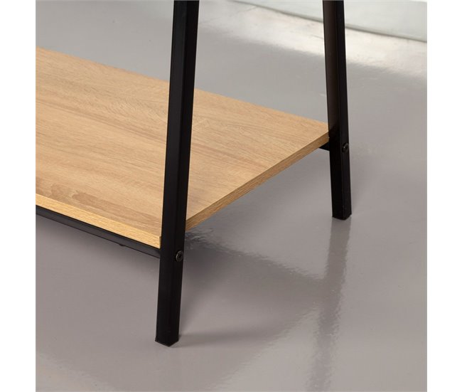 Max Home Burro ropa madera y acero 2 estantes Negro/ Madera