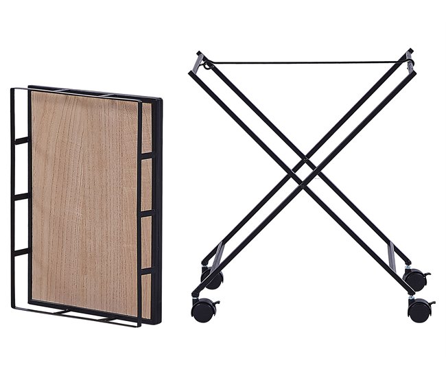 Beliani Carrito de cocina LEOTI Negro