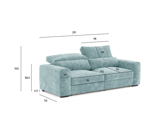 Sofá LANDON convertible en cama Verde