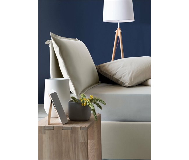 Cama plaza y media en tela Beige