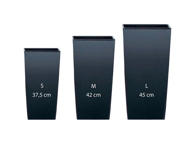 Pack 3 macetas altas Prosperplast Antracita