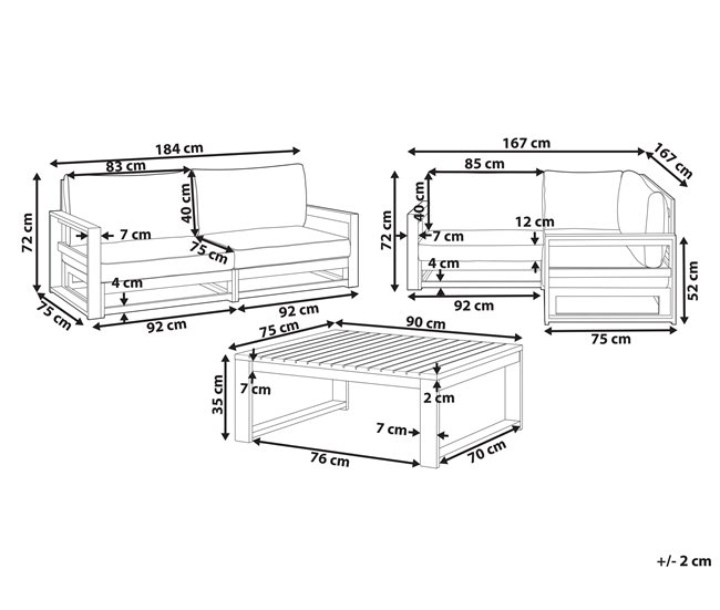 Beliani Conjunto de jardín TIMOR Madera