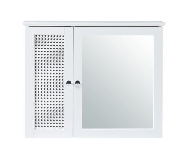 Armario pared con espejo Karlsøy MDF PVC Blanco