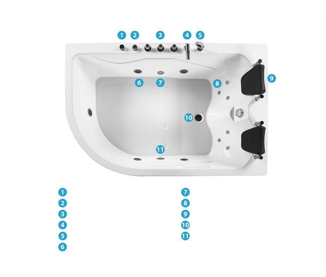Beliani Bañera esquinera CALAMA 120x180 Blanco