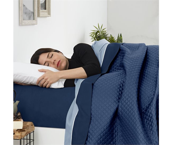 Vipalia Colcha bouti para cama. Colcha cubre cama acolchada reversible. Modelo Rombos 