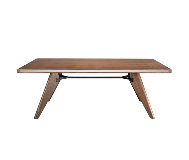 Mesa comedor rectangular nogal y nogal Nogal