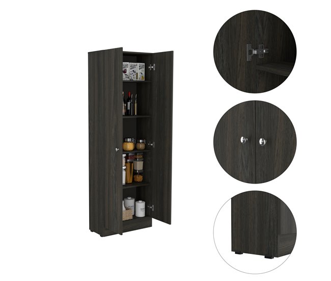 Armario Multifuncional Z 60, con dos puertas y estantes internos Marron