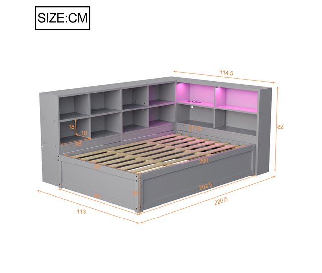 Canapés abatibles Gris