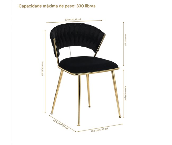 2 piezas, silla de comedor, silla de cocina, silla de salón Negro