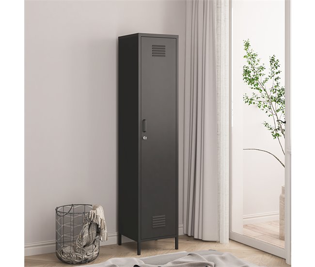 Armario ropero Seinäjoki acero 38 Negro