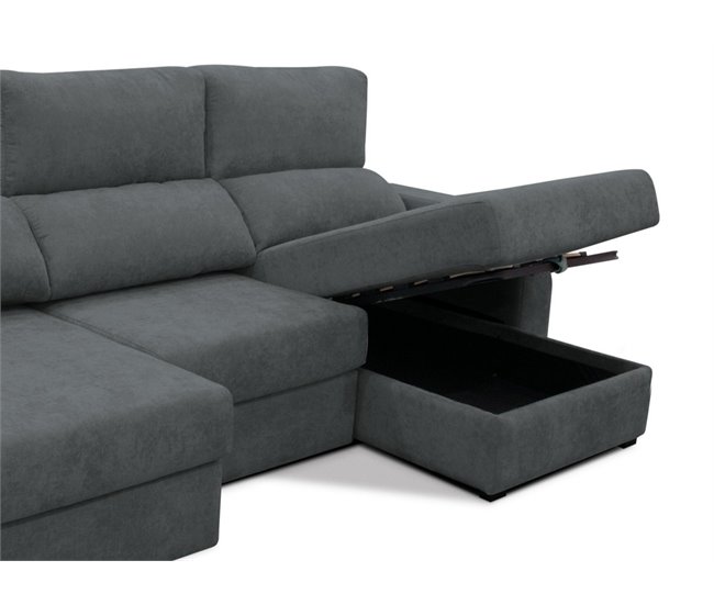 Chaise longue convertible en cama tela APRIL Gris