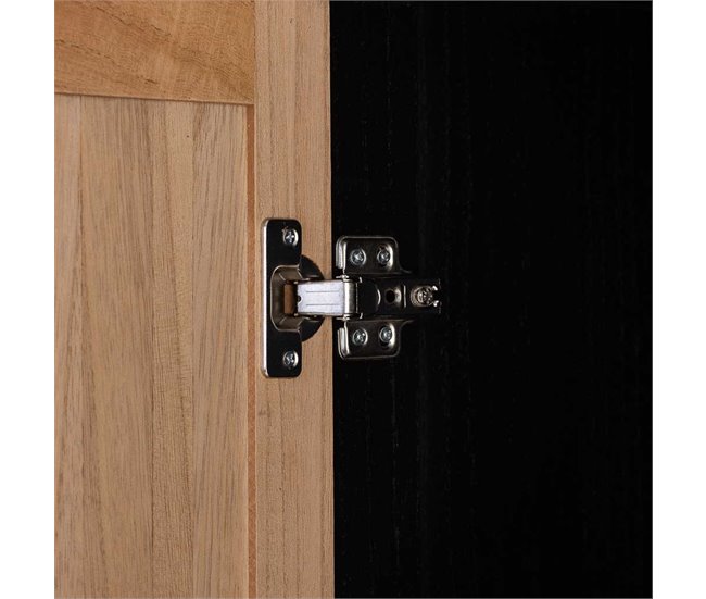 Aparador de 1 puerta y 3 cajones de madera y metal Marron