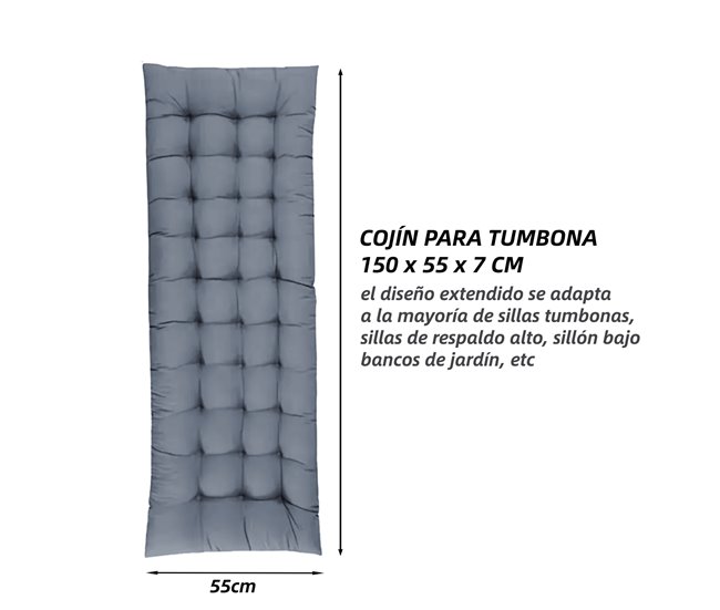 2 Tumbonas Plegables de Jardín con Cojín Gris