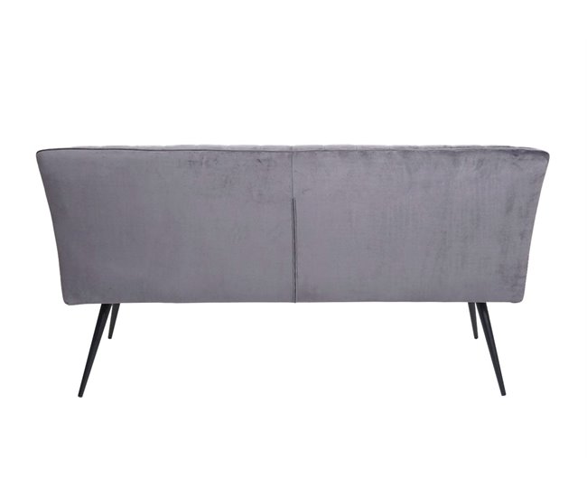 Banco sofá comedor tapizado con respaldo en terciopelo Gris
