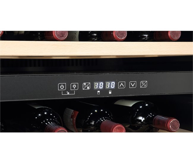 Vinoteca 57 botellas Caviss CLEN257TBEG Integrable en columna 2 zonas de temperatura Compresor Negro