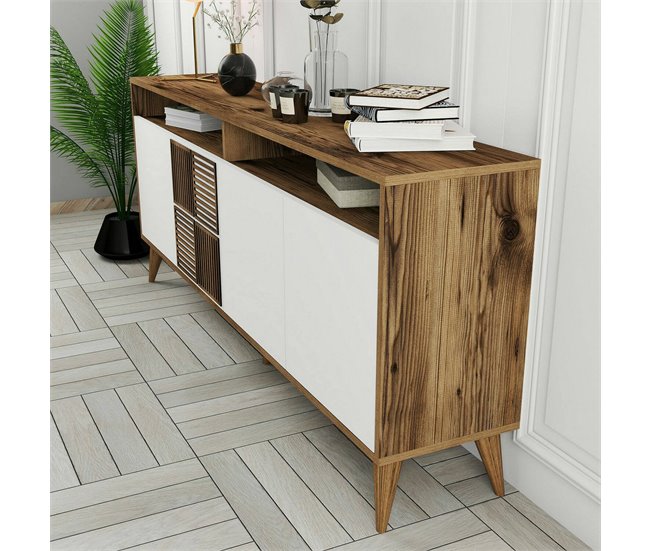 Aparador efecto madera 180 Blanco/ Madera