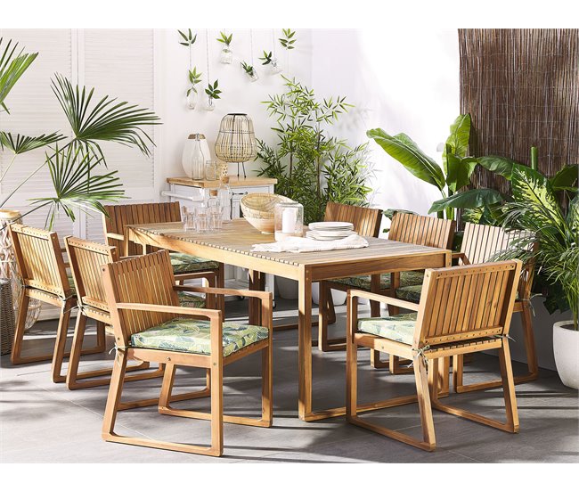 Beliani Conjunto de comedor SASSARI Blanco/ Azul