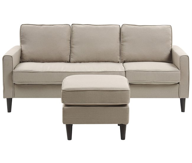 Beliani Sofá de 3 plazas Poliéster AVESTA Azul Marino