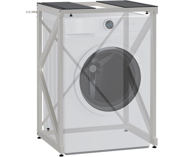 Estante para lavadora - Caleb - Metal Blanco