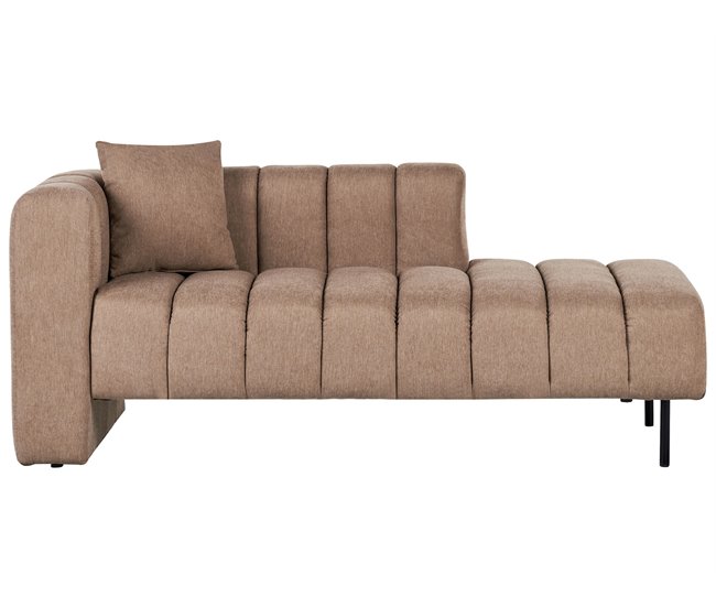 Beliani Chaise longue izquierdo Poliéster LANNILS Marron Claro
