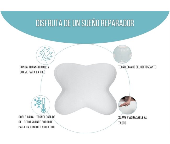Almohada Mariposa Refrescante Gel Multiposiciones Blanco