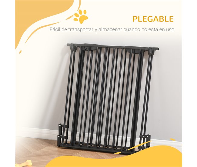 Barrera de Seguridad Metal y Plástico PawHut Negro