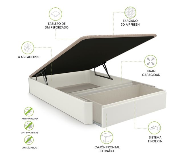 Canapé Luxury Max 3D 135x190 Blanco